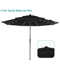 Sonkuki Enhance Your Outdoor Oasis with 10Feet Led 3-layer Patio Umbrella - Stylish, Durable, and Sun-Protective!