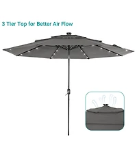 Sonkuki Enhance Your Outdoor Oasis with 10Feet Led 3-layer Patio Umbrella - Stylish, Durable, and Sun-Protective!