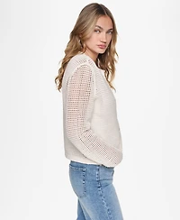 Dkny Jeans Women's Baby Chenille Open-Stitch Long-Sleeve Cardigan