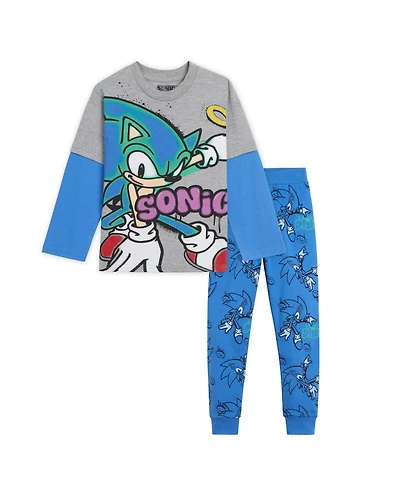 Sonic the Hedgehog Boys' 2-Piece Tee and Fleece Pants Set