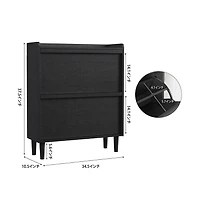 homfan 2 Flip Drawer Shoe Cabinet with Adjustable Shelf, Hidden Entryway Storage for Hallway, Living Room, Black or Oak Tone