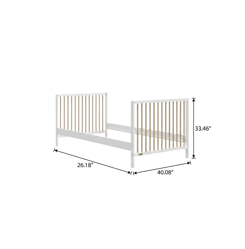 Graco Teddi 4-in-1 Convertible Mini Crib - White with Driftwood