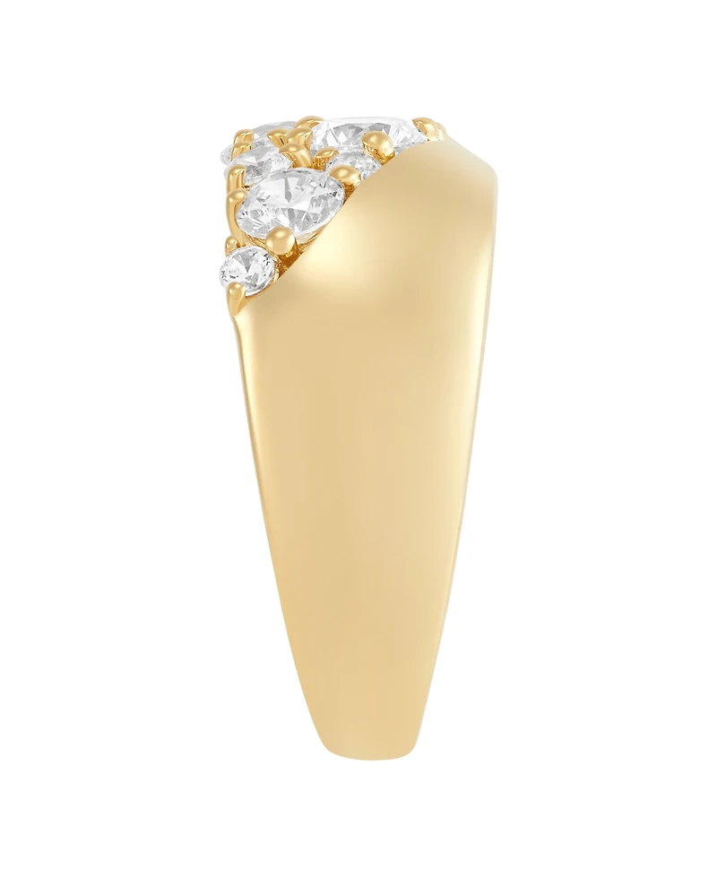 Macy's Lab-Grown White Sapphire (2 ct. t.w.) Band Ring in 14k Yellow Gold-Plated Sterling Silver