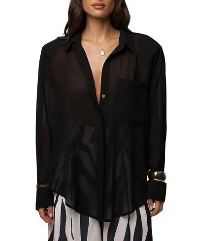 Jluxlabel Women's Dusk Fierce Form Button-Down Shirt