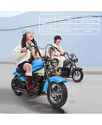 homfan 45.2 x 23.1 29.6 Inch Kids Electric Ride On Motorcycle, 24V Battery Powered Sport Bike with 18 Mph Speed for Outdoor Riding Fun