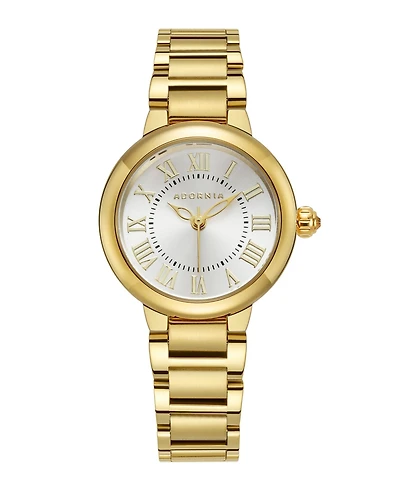 Adornia Women's Gold Classic White Face Watch