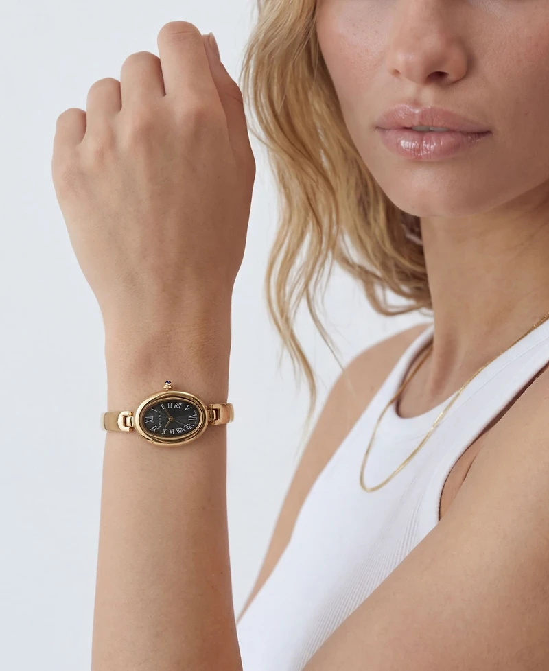 Adornia Women's Gold York Black Face Watch