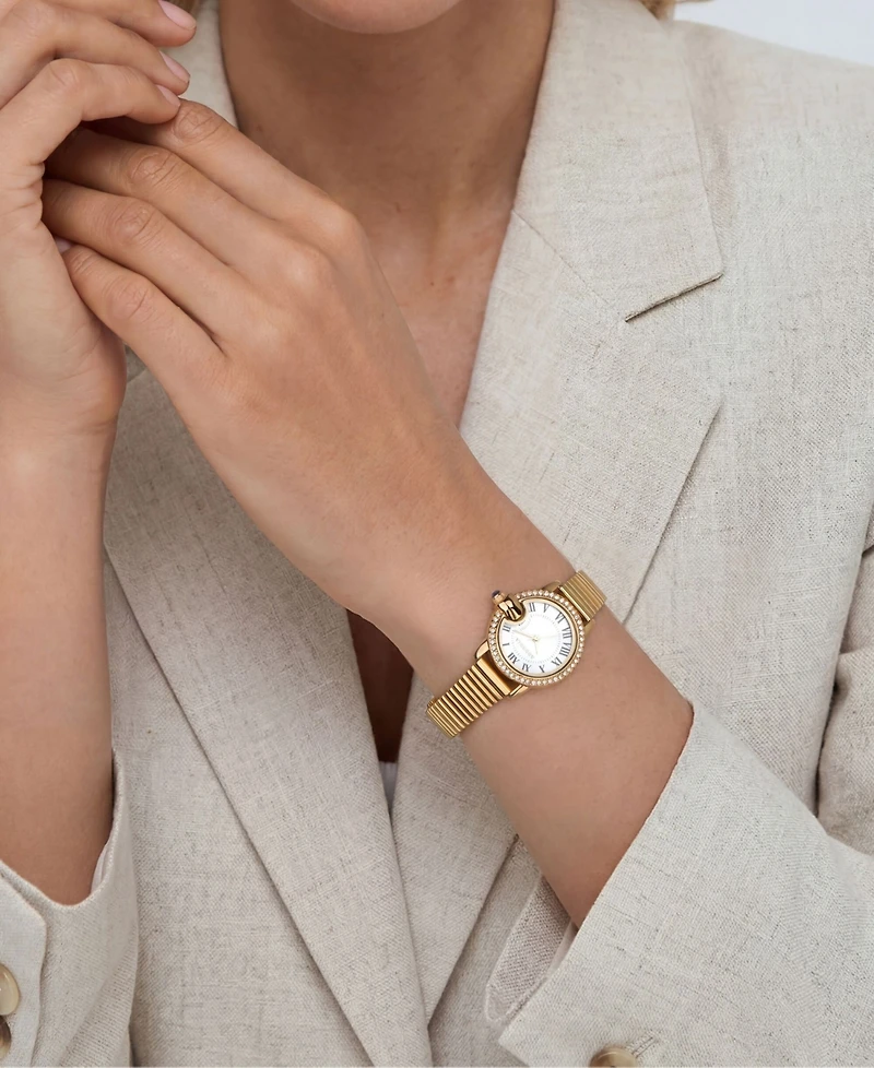Adornia Women's Gold London White Face Watch