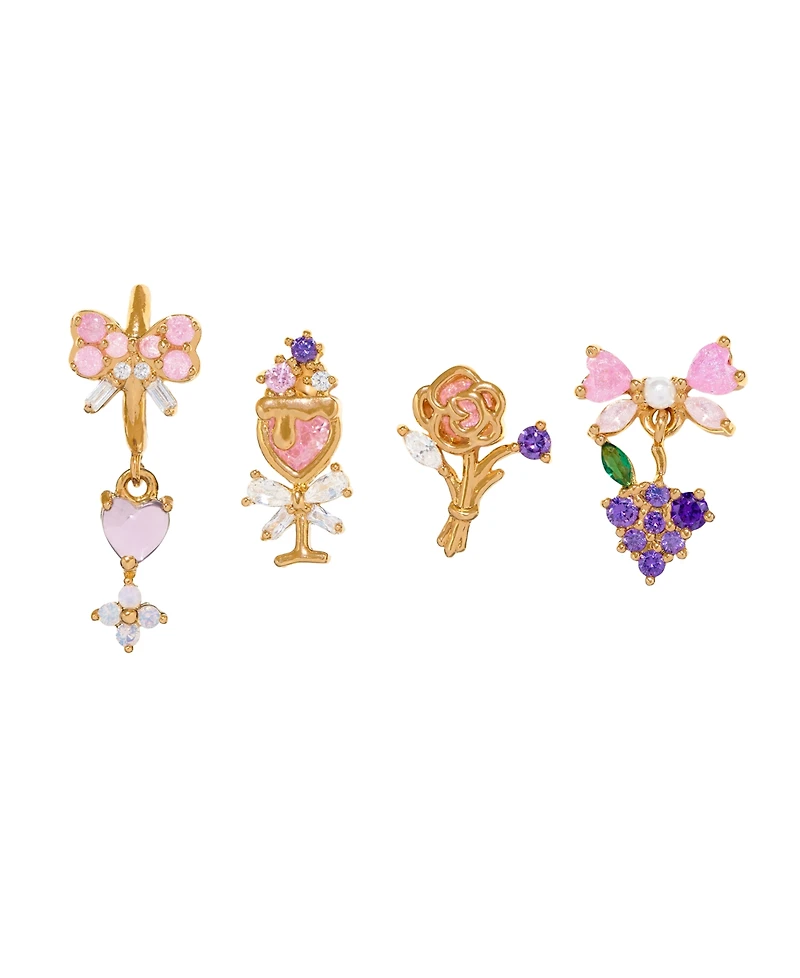 Girls Crew Crystal Rose All Day Stud Earrings Set