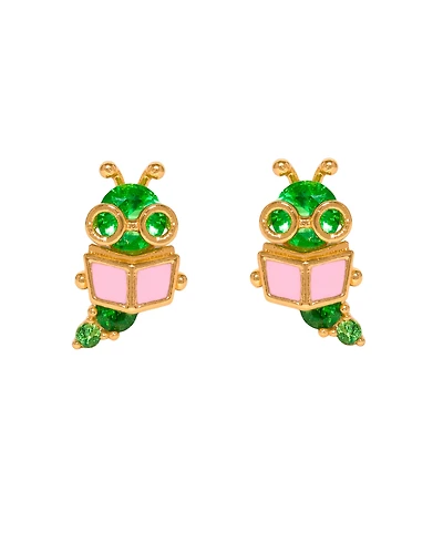 Girls Crew Crystal Bookworm Stud Earrings