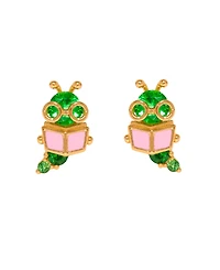Girls Crew Crystal Bookworm Stud Earrings