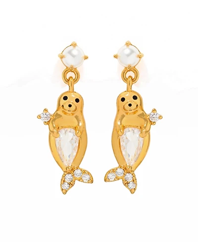 Girls Crew Crystal Seal Dangle Earrings