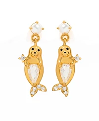 Girls Crew Crystal Seal Dangle Earrings
