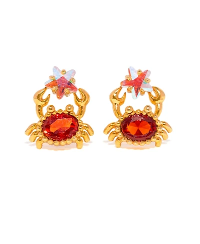 Girls Crew Crystal Crab Shack Stud Earrings