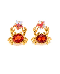 Girls Crew Crystal Crab Shack Stud Earrings