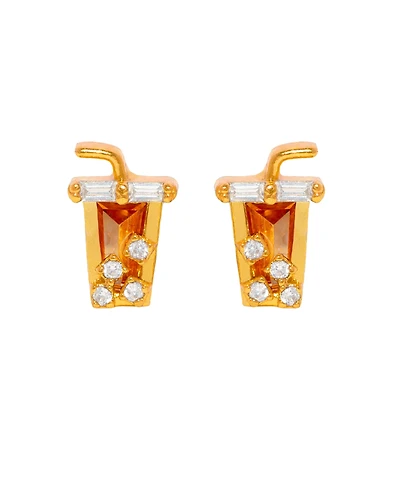 Girls Crew Crystal Iced Coffee Stud Earrings