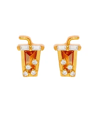 Girls Crew Crystal Iced Coffee Stud Earrings