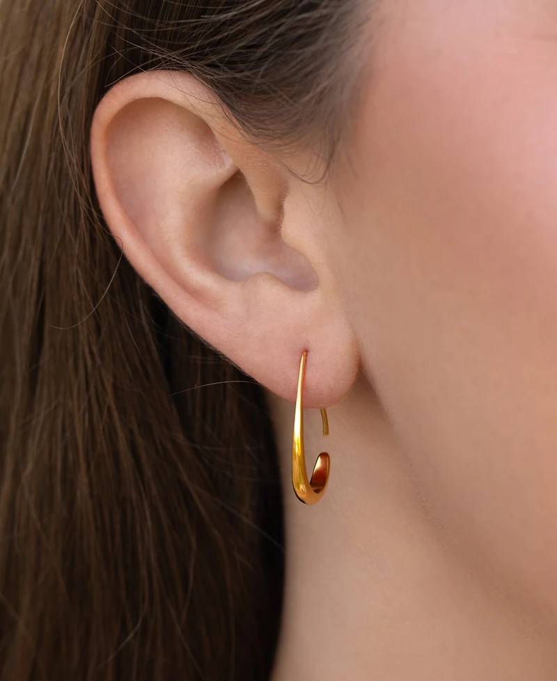 Girls Gold-Plated Crew Through Hoop Earrings