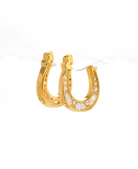 Girls Crew Crystal Horseshoe Hoop Earrings