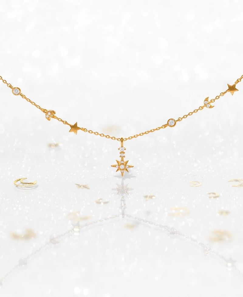 Girls Crew Gold-Plated Crystal Starbeam Necklace