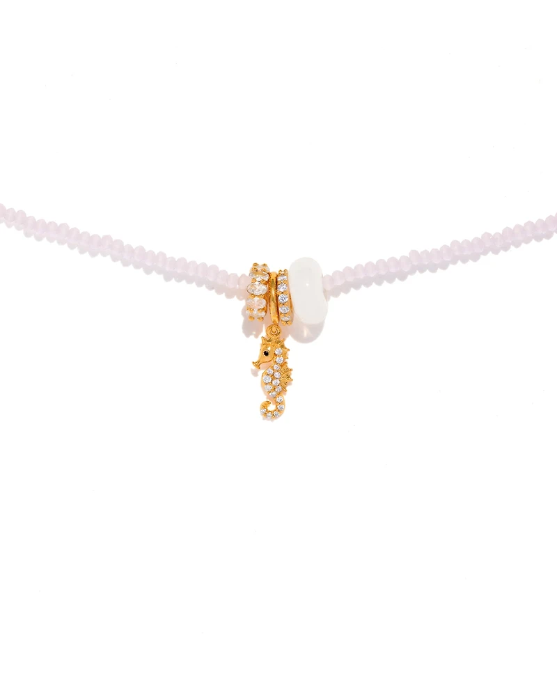 Girls Crew Crystal Seahorse Beaded Necklace
