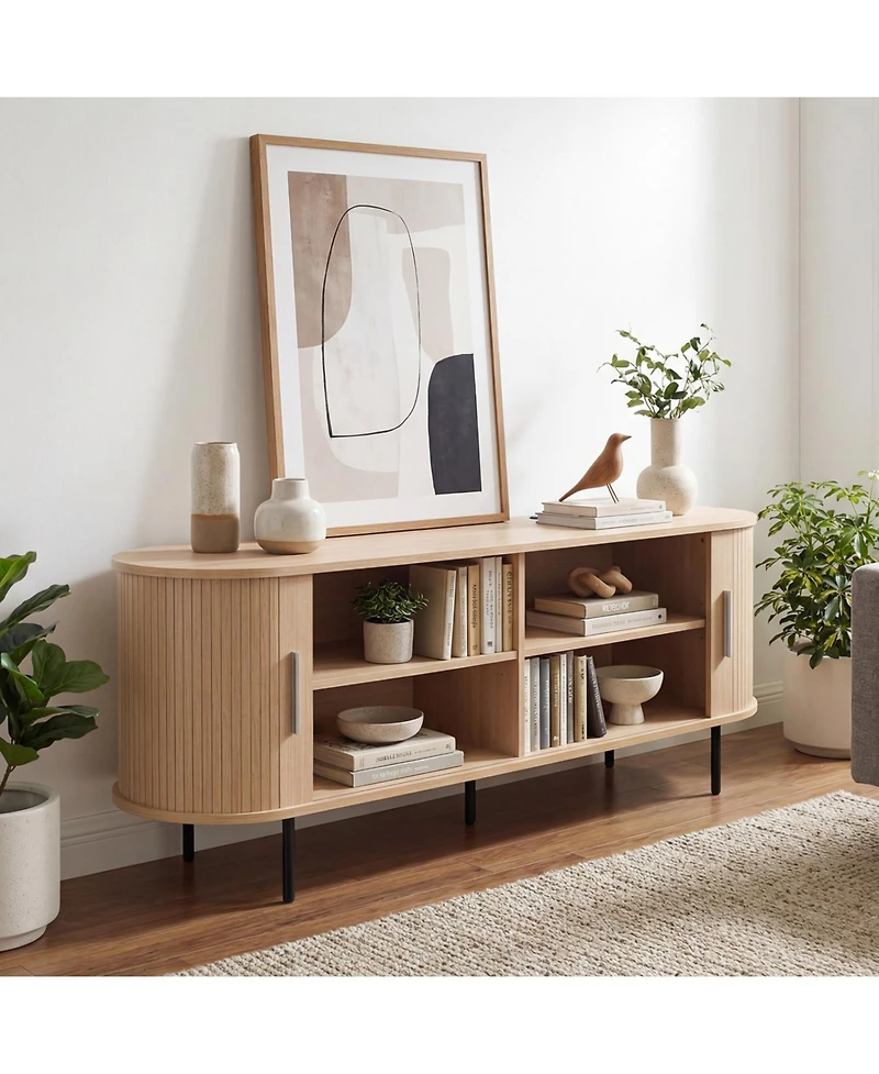 Slickblue Mid-Century Curved Tv Stand for TVs up to 60 Inches