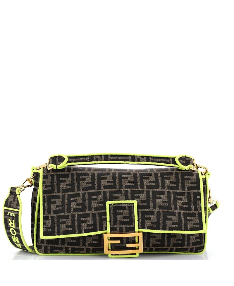 Pre-Owned Fendi Large Baguette Nm Bag Zucca Canvas