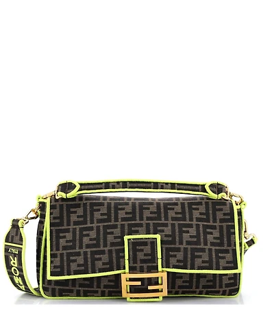 Pre-Owned Fendi Large Baguette Nm Bag Zucca Canvas