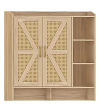 Slickblue Rattan Style 4-Tier Shoe Cabinet for Home Storage