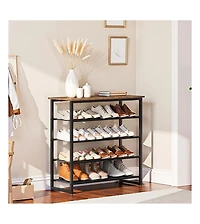 Slickblue Shoe Rack 5-Tier Storage Organizer with Oxford Cloth Shelves