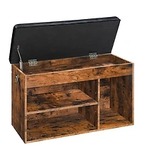 Slickblue Entryway Shoe Storage Bench with Flip-Top and Cushion