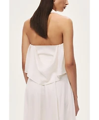 Nocturne Women's Floral-Detail Halter Neck Bustier Top