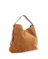 Pre-Owned Gucci Large Beatrix Horsebit Tote Bag Gg Suede