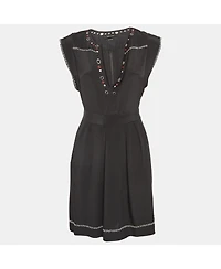 Pre-Owned Isabel Marant Women's Embellished Silk Tie-Up Dress