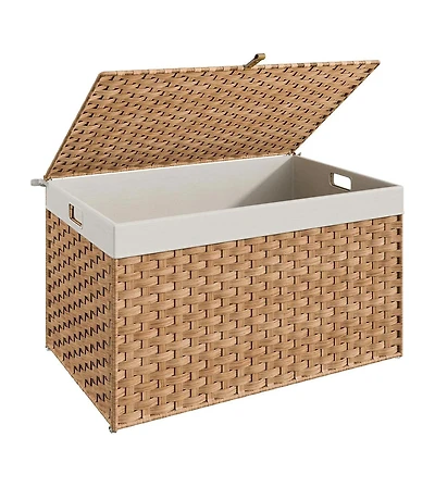 Slickblue Large 42.3 Gallon Storage Basket with Lid and Carry Handles
