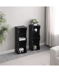 flynama Ultra-Thin 8-Tier Wavy Edge Combined Bookshelf Adjustable Partition Waterproof Mdf Storage Display Shelf