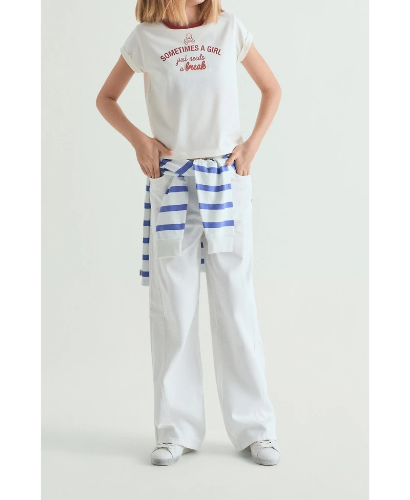 Scalpers Women's Printed T-shirt with contrasting collar