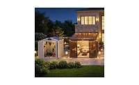 Erommy 6X4 Feet Outdoor Storage Shed, Weather-Resistant Shed With Double Doors and Built-In Floor, Sloped Roof
