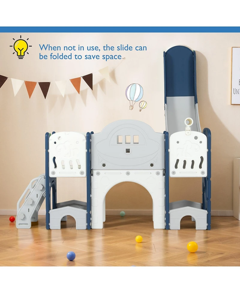 Slickblue 10-in-1 Kids Slide Playset with Climber Indoor Outdoor Fun Center
