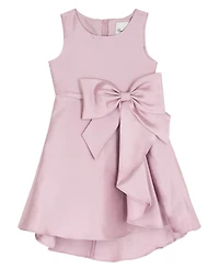 Rare Editions Girls' 2T-6X Solid Mikado Cascade Bow Hi-Low Dress