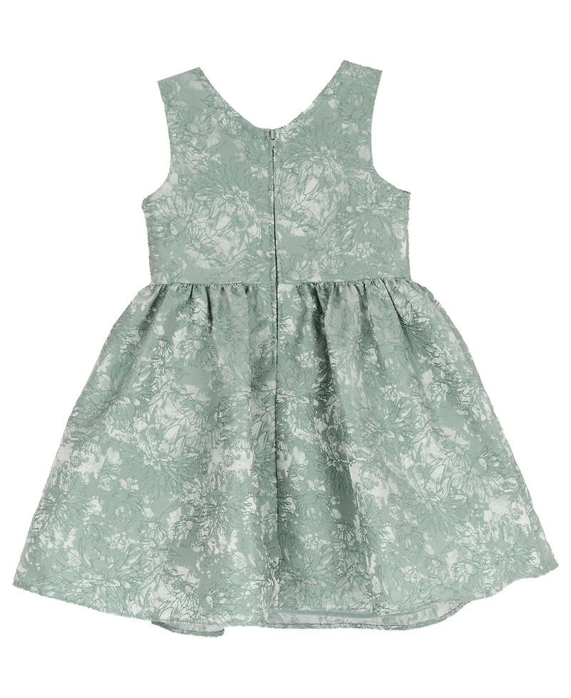 Rare Editions Girls' 2T-6X Brocade Bodice with Large Self Bow Dress