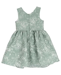 Rare Editions Girls' 2T-6X Brocade Bodice with Large Self Bow Dress