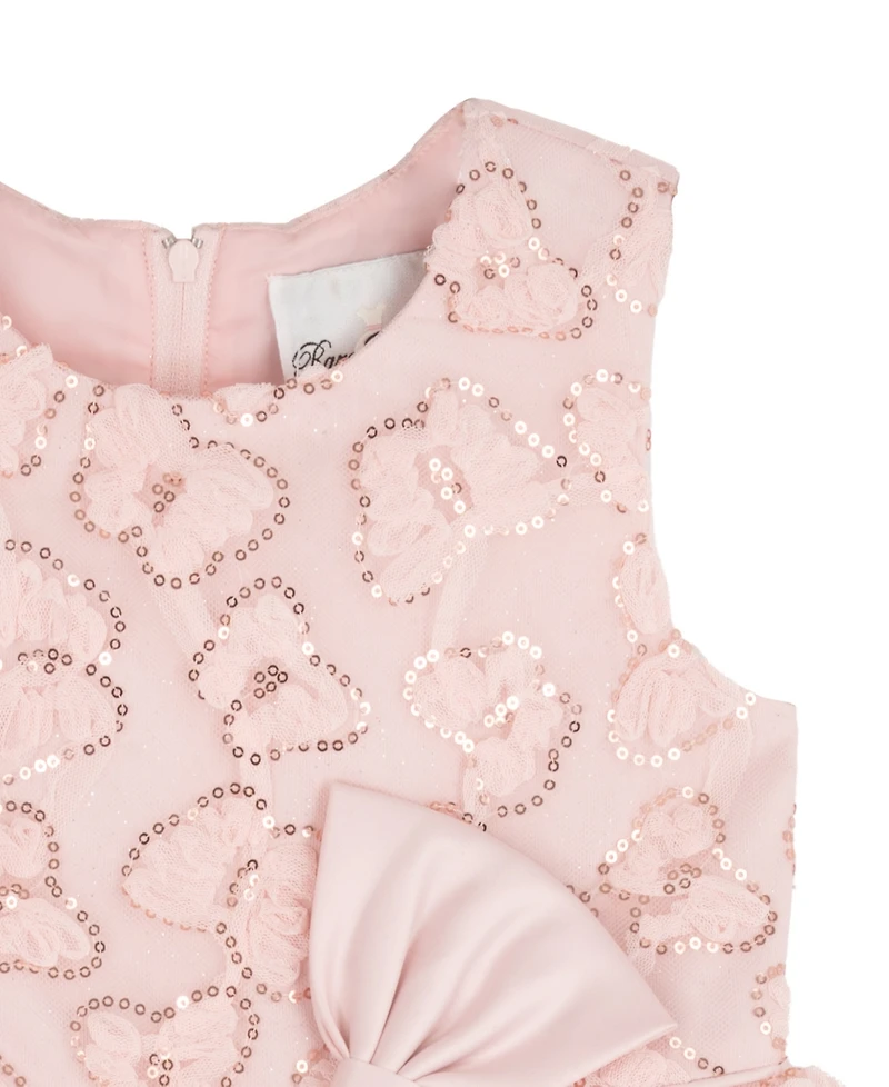 Rare Editions Girls' 2T-6X Butterfly Soutache Satin Bow Dress