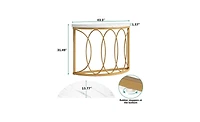 Slickblue Faux Marble Half Moon Console Table for Entryway