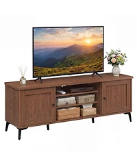 Costway 2-Door Tv Stand for TVs up to 65" with 2 Storage Cabinets and 4 Adjustable Shelves