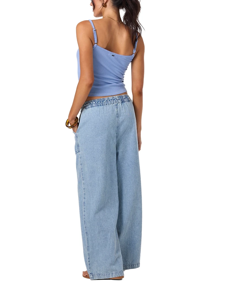 O'Neill Women's Pull-On Ankle-Length Raw Hem Denim Pants