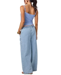 O'Neill Women's Pull-On Ankle-Length Raw Hem Denim Pants