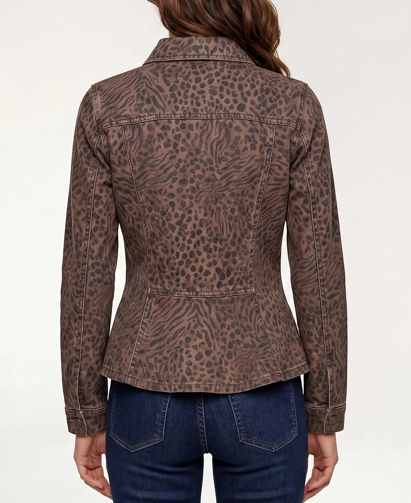 Liverpool Los Angeles Women's Button-Front Collared Trucker Jacket