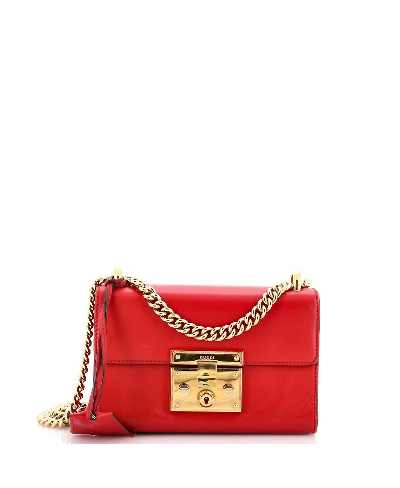 Pre-Owned Gucci Small Padlock Shoulder Bag Leather