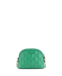 Pre-Owned Gucci Small Dome Chain Zip Shoulder Bag Gg Matelasse Leather